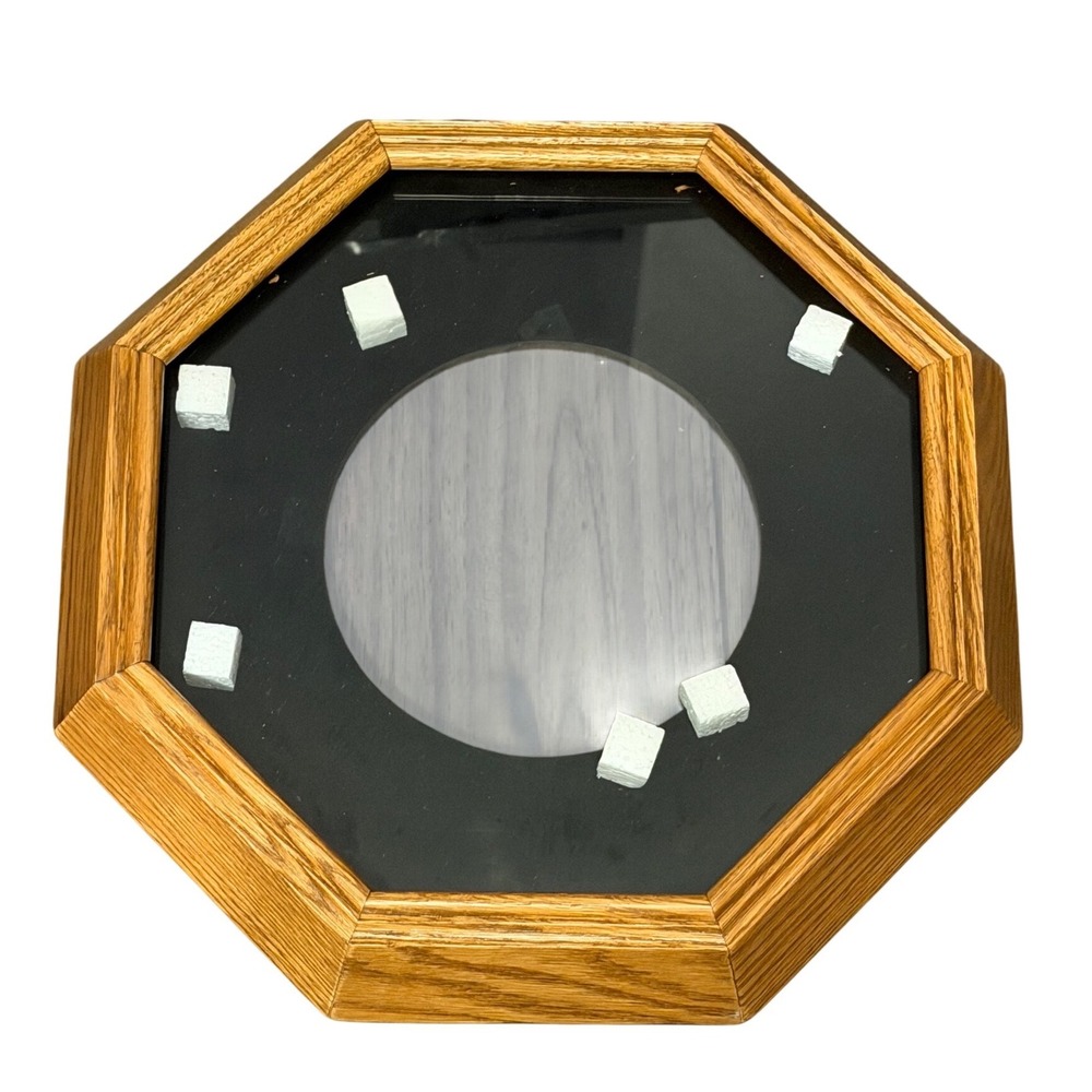 Northshore Wood Products Solid Oak Octagonal Collector Plate Frame Case 8-9" NIB